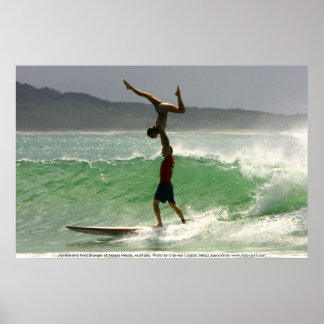 Tandem Surfing at Noosa Poster