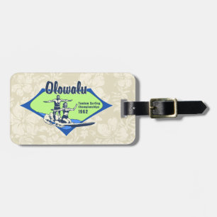 Tandem Surfing Hawaiian Surfboard Luggage Tags