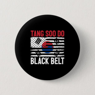 Tang Soo Do Black Belt Karate Fighter Korean Marti 6 Cm Round Badge