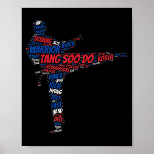 Tang Soo Do Boys Karate Martial Arts Training Word Poster