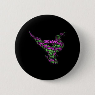 Tang Soo Do Girls Karate Martial Arts Training 6 Cm Round Badge