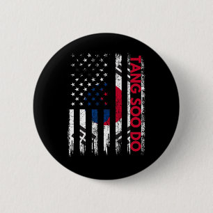 Tang Soo Do Karate Martial Arts Training Korean Fl 6 Cm Round Badge