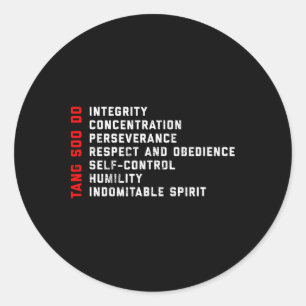 Tang Soo Do Martial Arts 7 Tenets Classic Round Sticker