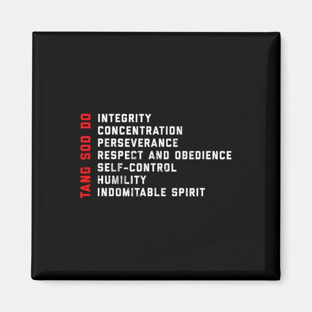 Tang Soo Do Martial Arts 7 Tenets  Magnet (Front)