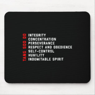 Tang Soo Do Martial Arts 7 Tenets Mouse Pad