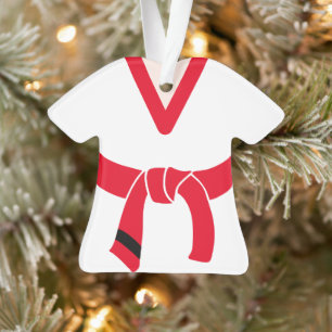 Tang Soo Do Red Martial Arts Belt Personalized Ornament