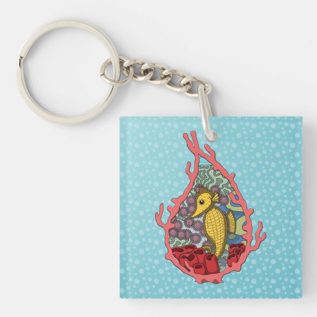 Tanga the Seahorse Acrylic Keychain (Front)