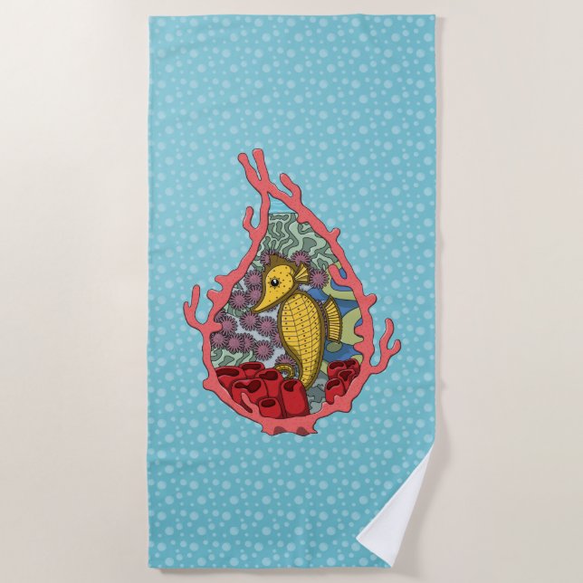 Tanga the Seahorse Beach Towel (Front)