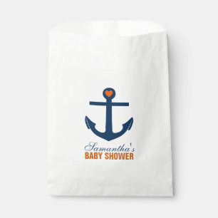 Tangerine and Blue Anchor Favour Bag