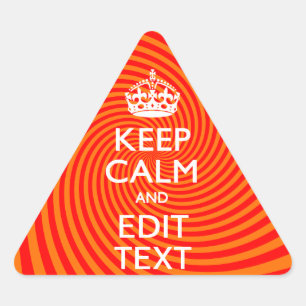 Tangerine and Red Swirl Decor for Your Keep Calm Triangle Sticker