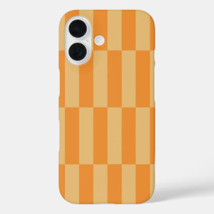 Tangerine and Wheatberry Striped Pattern Design iPhone 16 Case