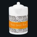 Tangerine Black Paisley<br><div class="desc">Tangerine orange accents on this black and white paisley - We have left all of the images used in this design customisable - You can play with them to your hearts content- Click the orange 'Customise This' button and highlight the image you want to remove, resize or rotate- have fun...</div>