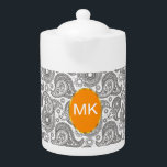 Tangerine Black Paisley<br><div class="desc">Tangerine orange accents on this black and white paisley - We have left all of the images used in this design customisable - You can play with them to your hearts content- Click the orange 'Customise This' button and highlight the image you want to remove, resize or rotate- have fun...</div>