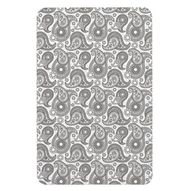 Tangerine Black Paisley Magnet (Vertical)