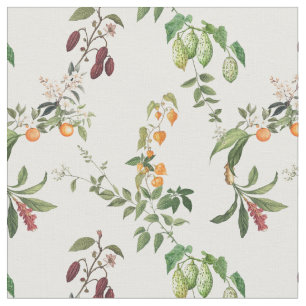 Tangerine bloom exotic foliage  fabric