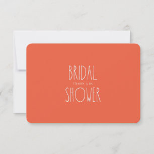 Tangerine Bridal Shower Rounded Thank You Card