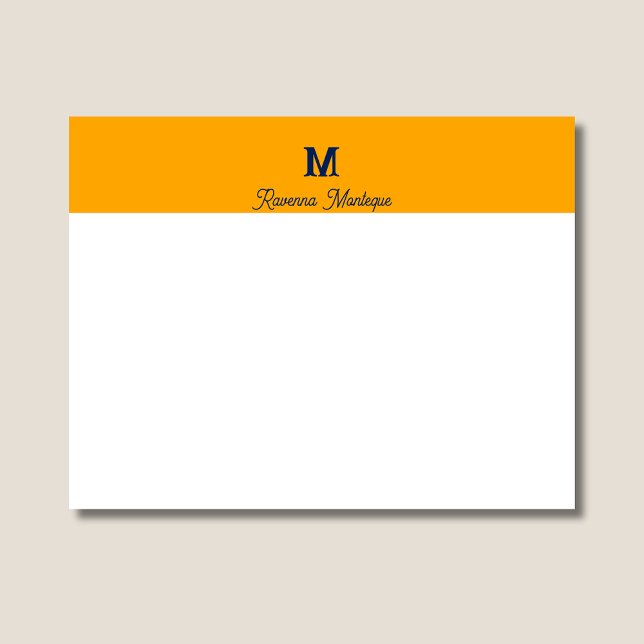 Tangerine Chic Personalised Name Letter Monogram  Card (Creator Uploaded)