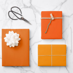 Tangerine Cosmic Elite Orange Shades 3 Tones Wrapping Paper Sheet