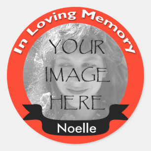 Tangerine Custom Photo In Loving Memory Stickers