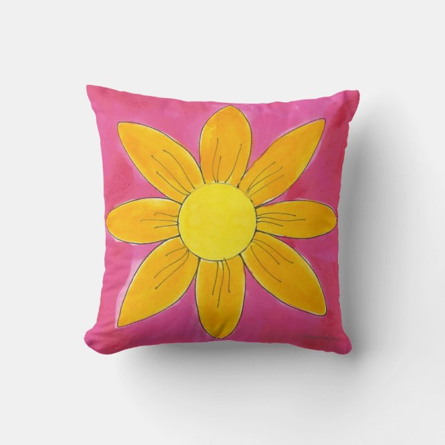 Tangerine Daisy - Pillow (Front)
