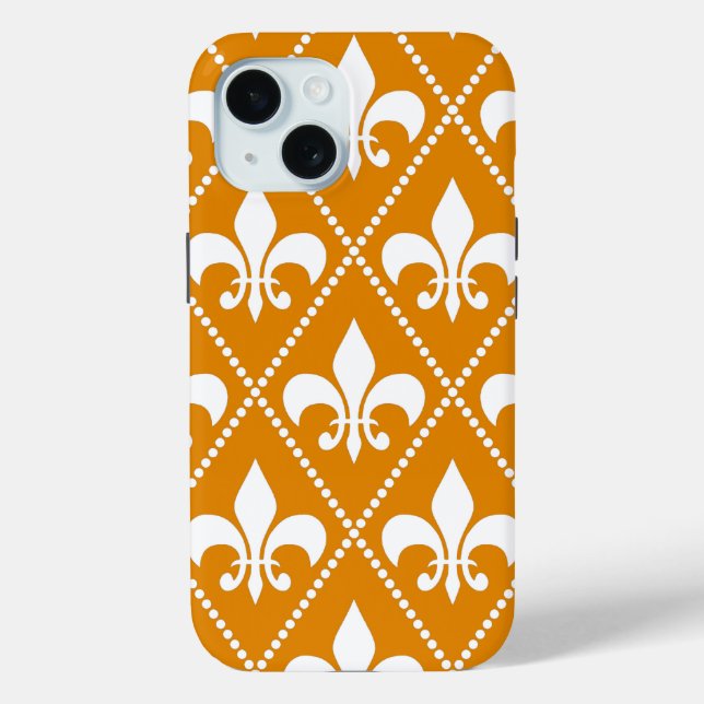 Tangerine Fleur de Lis Case-Mate iPhone Case (Back)
