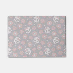 Tangerine Floral Goth Skulls Post-it Notes