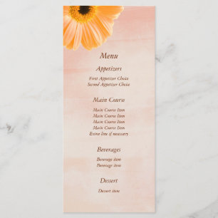 Tangerine Floral Wedding Menu
