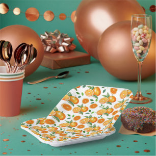 Tangerine Fruit Paper Plate