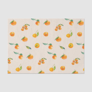 Tangerine Fruit with Leaves  Tissue Paper