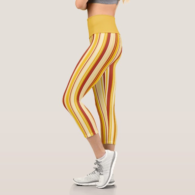 Tangerine High Waisted Capris Leggings (Left)