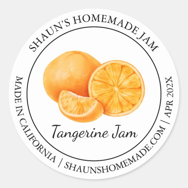 Tangerine Jam Modern label (Front)