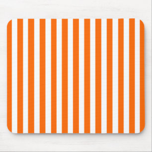 Tangerine Modern Stripe Mouse Pad