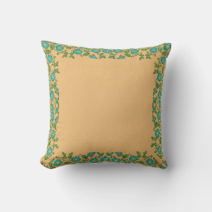 Tangerine Morning Glory Floral Pillow