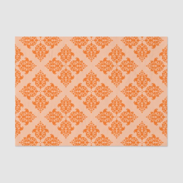 Tangerine Moroccan Damask Tissue Paper (Front)