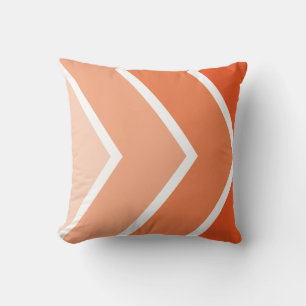 Tangerine Ombré Chevron Stripes Pattern Cushion