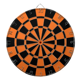 Tangerine Orange And Black Dartboard