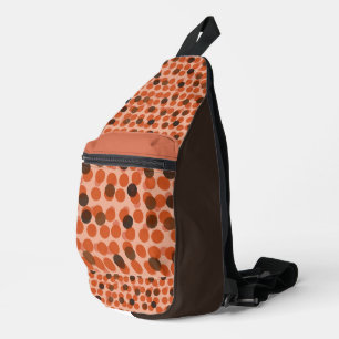 Tangerine orange and brown dots sling bag