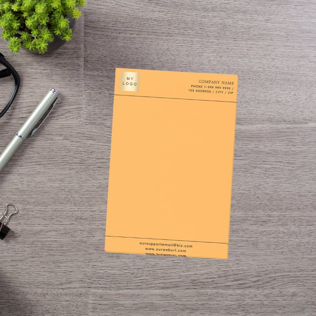 Tangerine orange business logo letterhead post-it notes (Creator Uploaded)