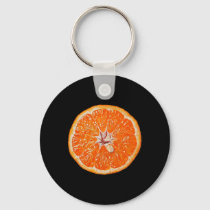 Tangerine Orange Fruit Easy Last Mie Halloween Key Ring