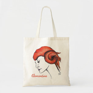Tangerine Orange Haired Woman Portrait Pop Art Tote Bag