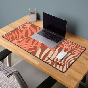 Tangerine Orange Leaves  Desk Mat