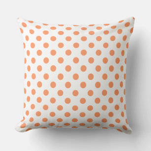 Tangerine Orange Polka Dots Circles Cushion