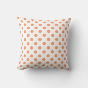 Tangerine Orange Polka Dots Circles Cushion