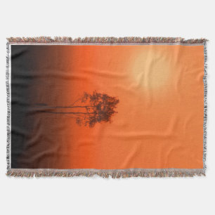 Tangerine Orange Pumpkin Sunrise Afghan Throw Blanket