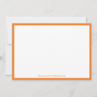 Tangerine Orange Simple Minimalist Border Note