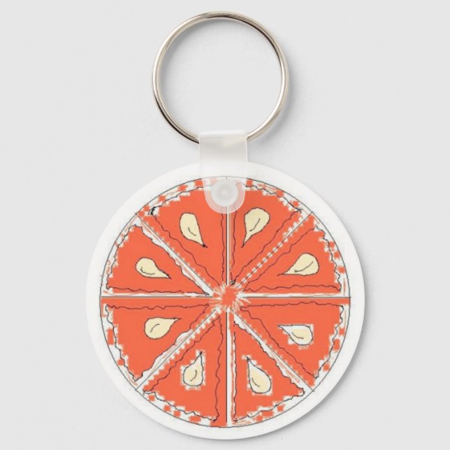 Tangerine Orange Slice Key Ring (Front)