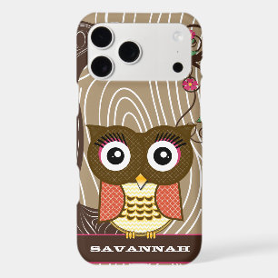 Tangerine Owl Wood Grain Tree Zig Zag Choose Colou