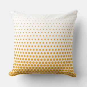 Tangerine Polka Dots Modern White Cushion