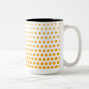 Tangerine Polka Dots Modern White Two-Tone Coffee Mug