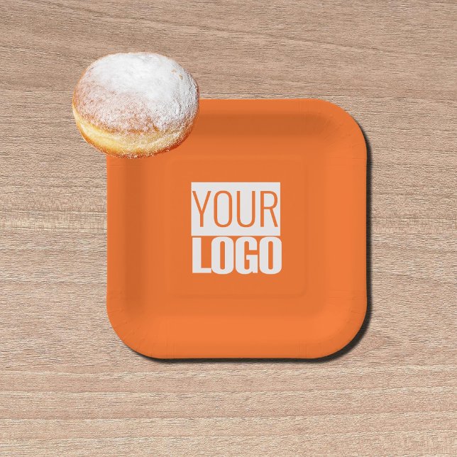  tangerine pop  - add your  logo   paper plate (Creator Uploaded)